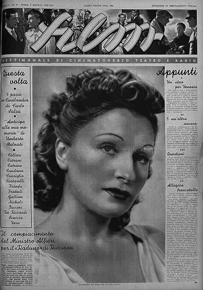 FILM (1938-50) magazine side cover Issue 31 5 August 1939