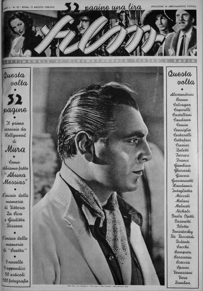 FILM (1938-50) magazine side cover Issue 32 12 August 1939
