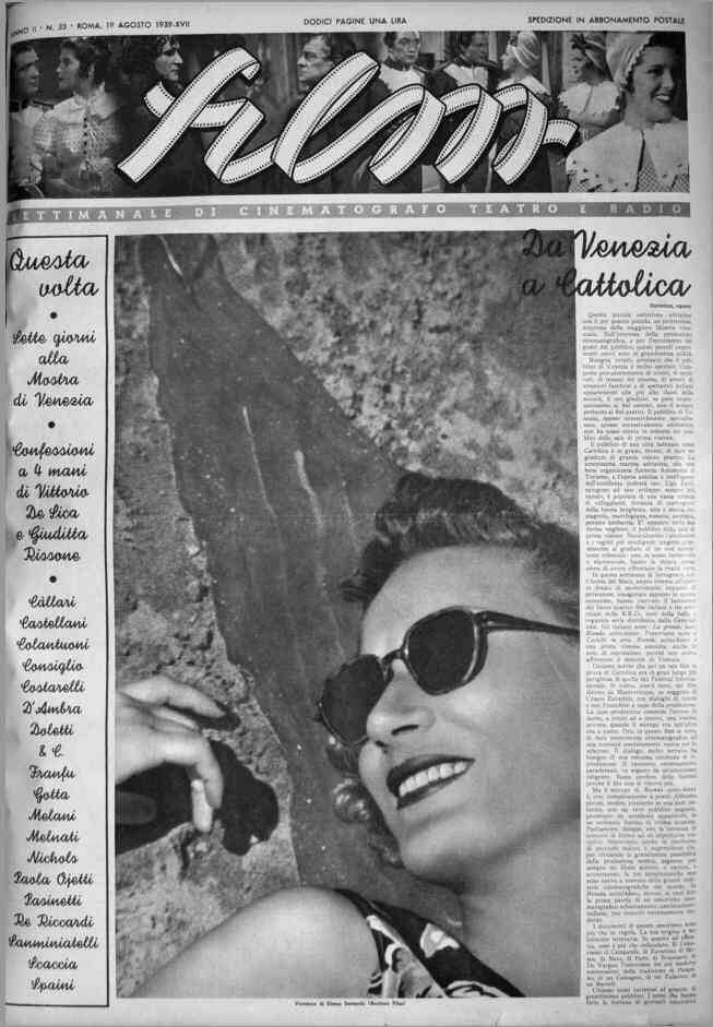 FILM (1938-50) magazine side cover Issue 33 19 August 1939