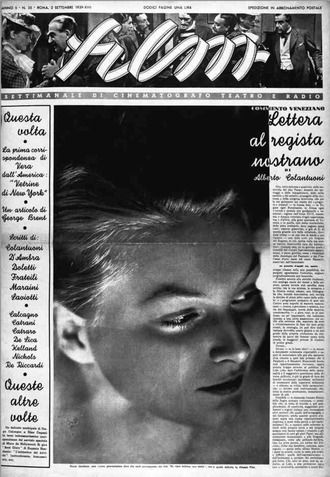FILM (1938-50) magazine side cover Issue 35 2 September 1939
