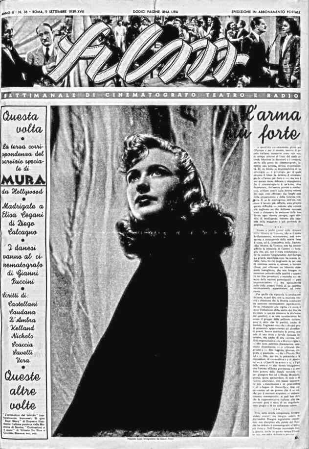 FILM (1938-50) magazine side cover Issue 36 9 September 1939