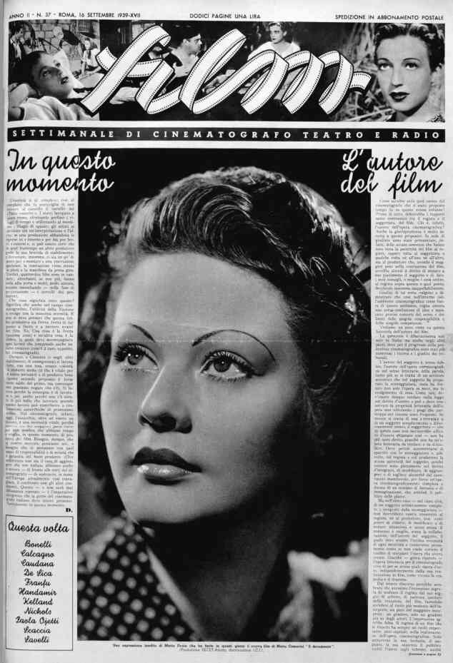 FILM (1938-50) magazine side cover Issue 37 16 September 1939