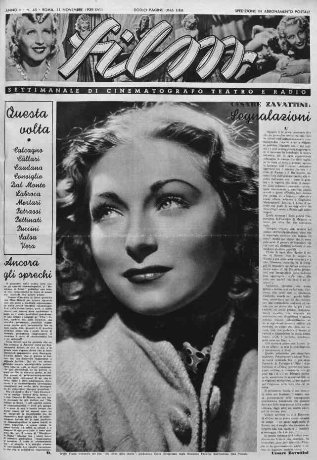 FILM (1938-50) magazine side cover Issue 45 11 November 1939