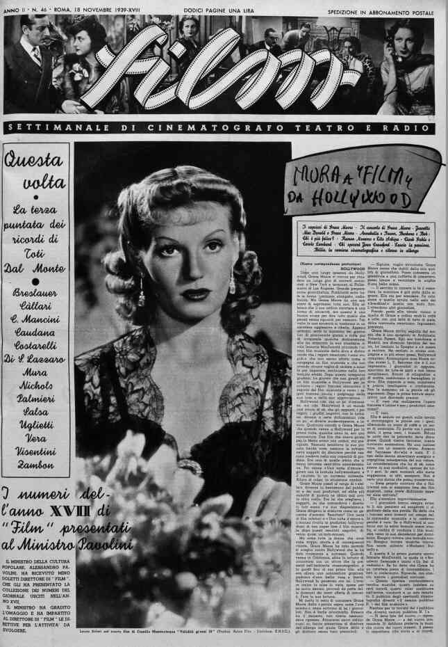 FILM (1938-50) magazine side cover Issue 46 18 November 1939