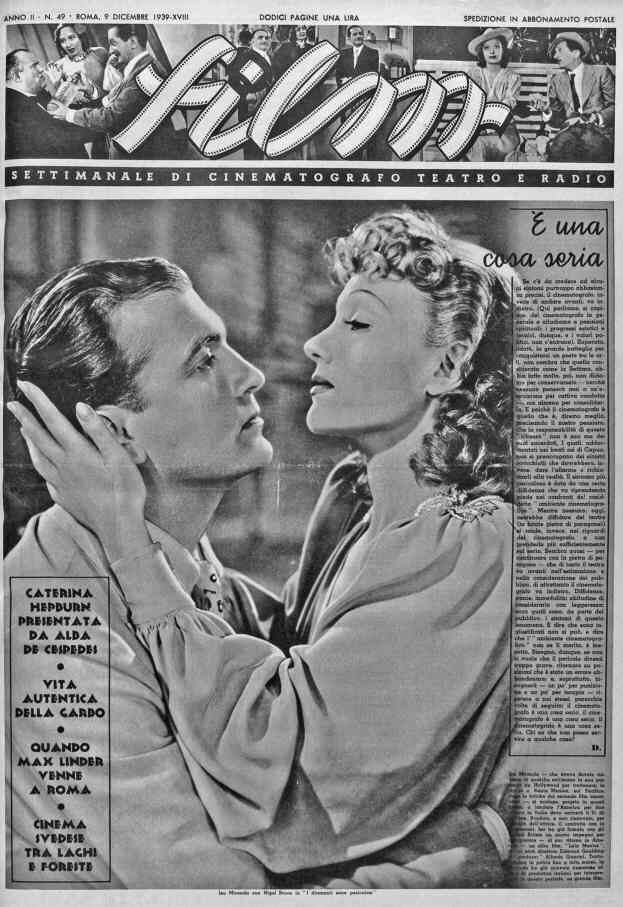 FILM (1938-50) magazine side cover Issue 49 9 December 1939