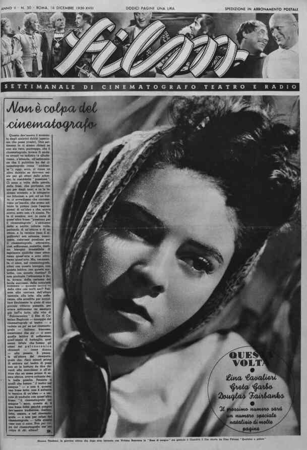 FILM (1938-50) magazine side cover Issue 50 16 December 1939