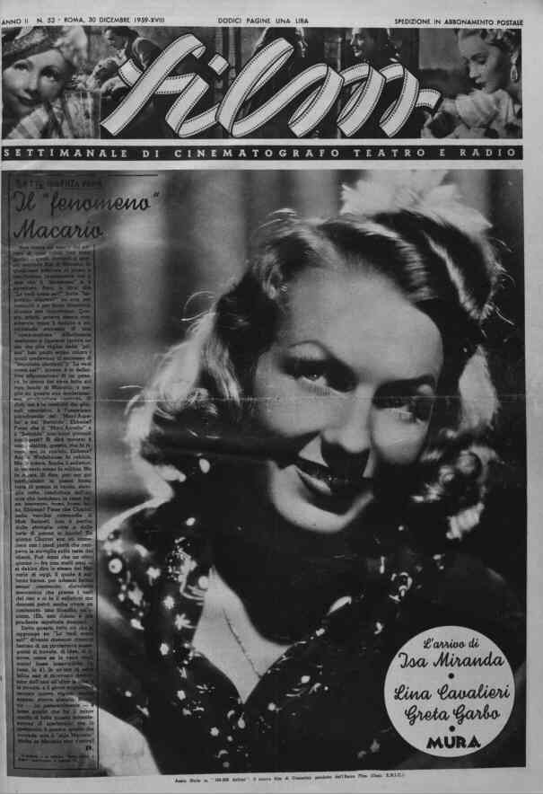 FILM (1938-50) magazine side cover Issue 52 30 December 1939