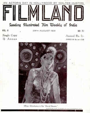 FILM LAND  magazine side cover Issue 77 29 August 1931