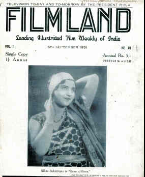 FILM LAND  magazine side cover Issue 78 5 September 1931