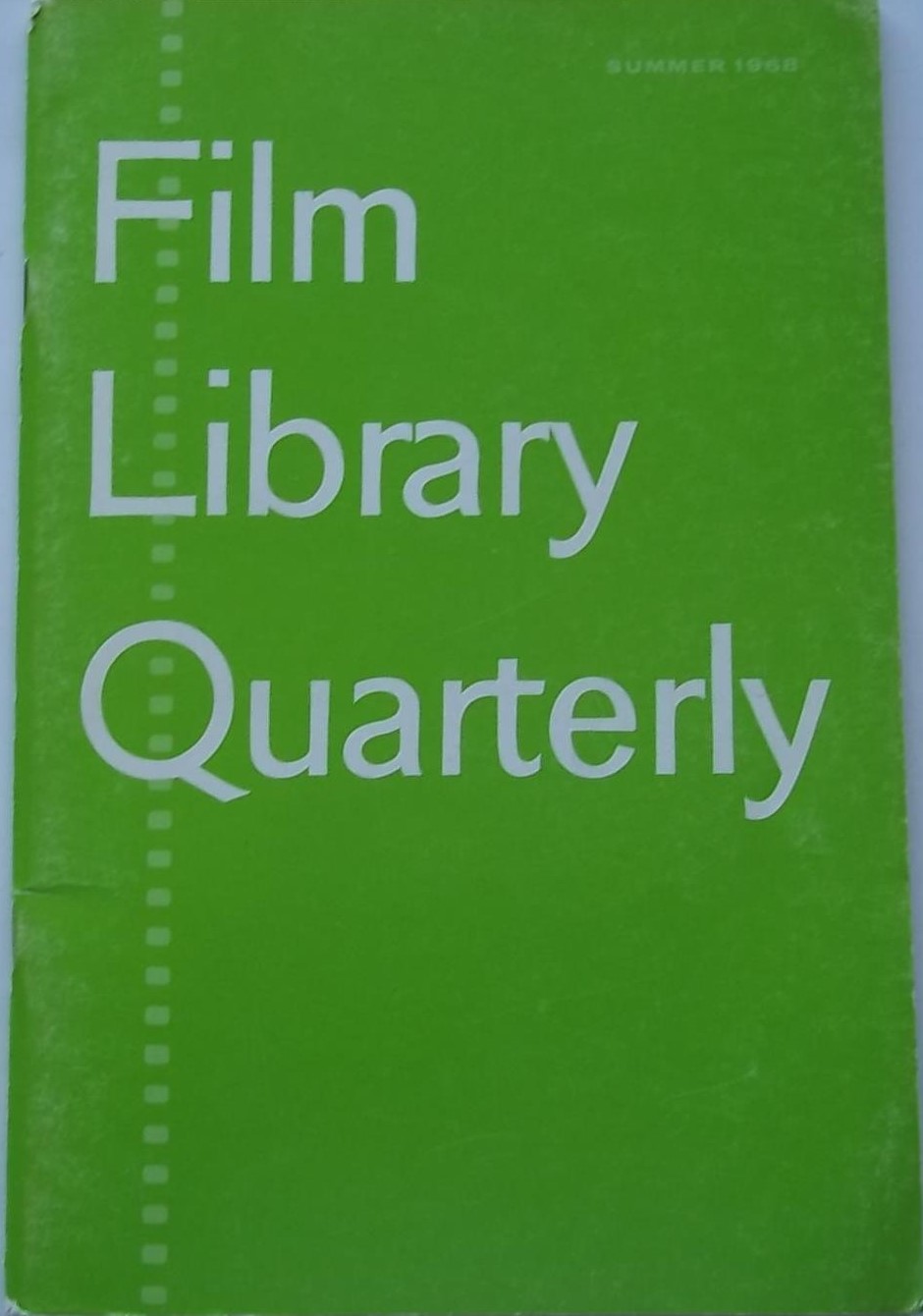 FILM LIBRARY QUARTERLY magazine side cover  Vol 1 No  3 Summer 1968