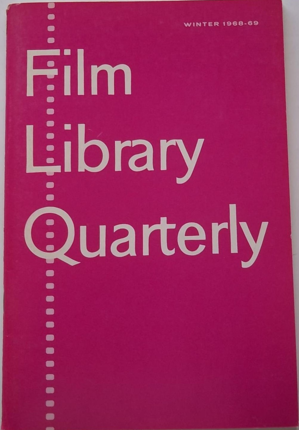 FILM LIBRARY QUARTERLY magazine side cover  Vol 2 No  1 Winter 1968
