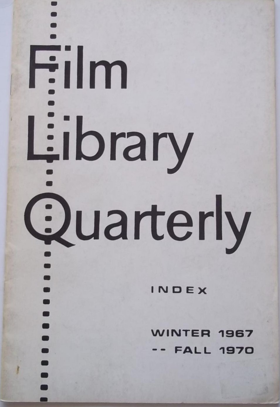 FILM LIBRARY QUARTERLY magazine side cover  Special Winter 1970