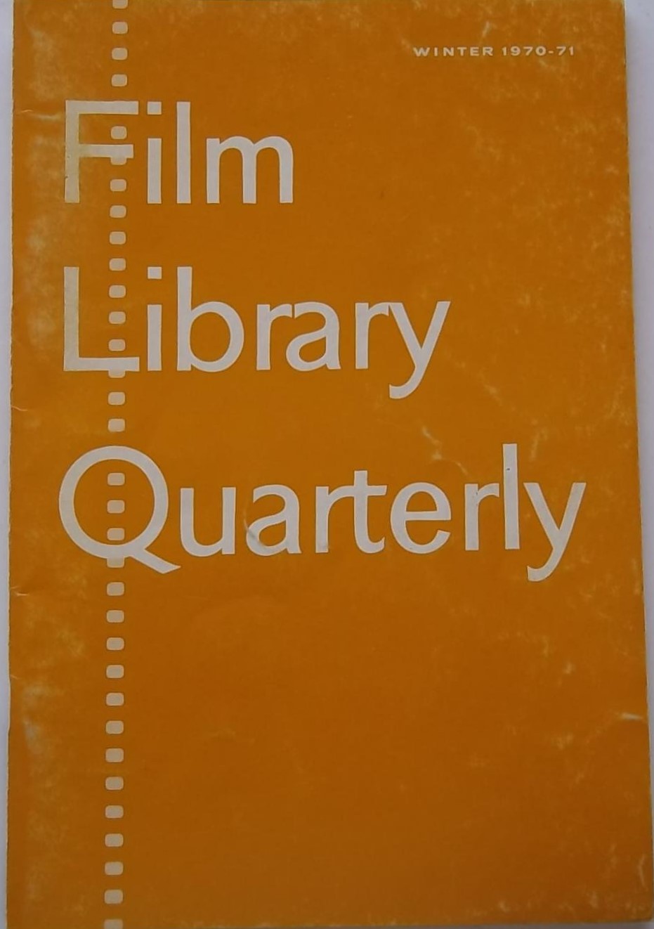 FILM LIBRARY QUARTERLY magazine side cover  Vol 4 No  1 Winter 1970