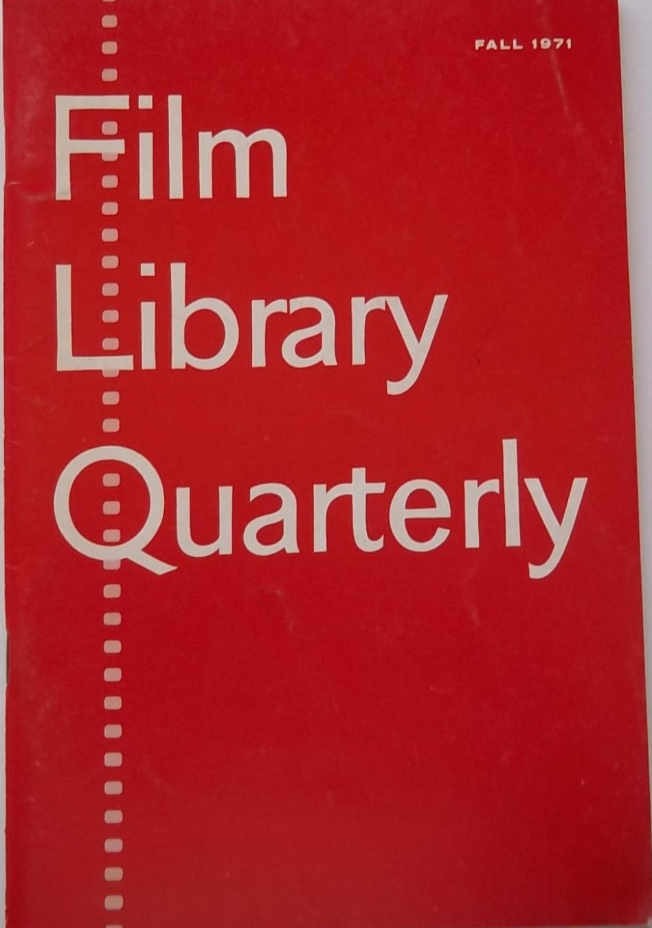 FILM LIBRARY QUARTERLY magazine side cover  Vol 4 No  4 Fall 1971