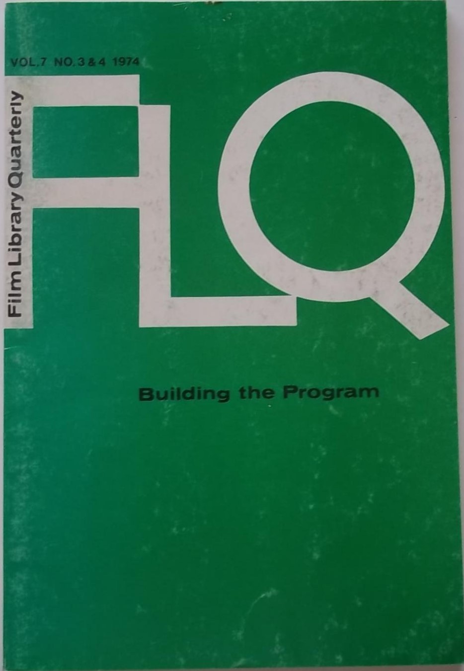 FILM LIBRARY QUARTERLY magazine side cover  Vol 7 No  3-4   1974