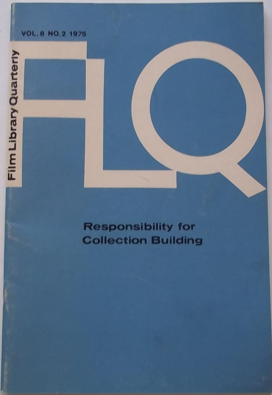 FILM LIBRARY QUARTERLY magazine side cover  Vol 8 No  2   1975