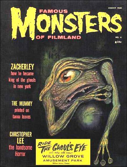 FAMOUS MONSTERS OF FILMLAND magazine side cover Issue 4  1959