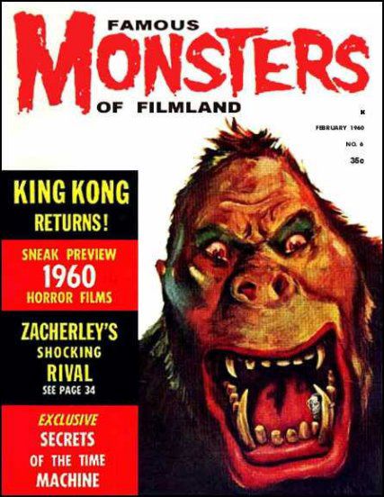 FAMOUS MONSTERS OF FILMLAND magazine side cover Issue 6 February 1960
