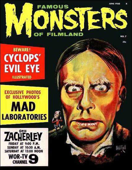 FAMOUS MONSTERS OF FILMLAND magazine side cover Issue 7 June 1960