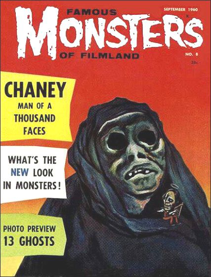 FAMOUS MONSTERS OF FILMLAND magazine side cover Issue 8 September 1960