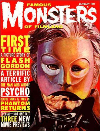 FAMOUS MONSTERS OF FILMLAND magazine side cover Issue 10 January 1961