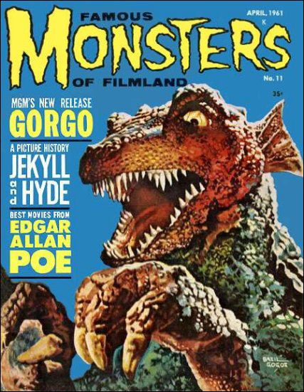 FAMOUS MONSTERS OF FILMLAND magazine side cover Issue 11 April 1961