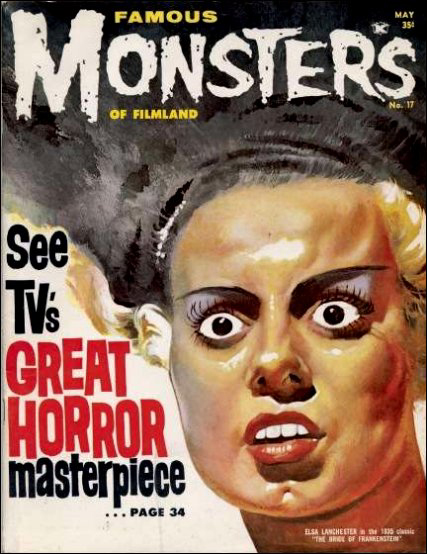 FAMOUS MONSTERS OF FILMLAND magazine side cover Issue 17 May 1962