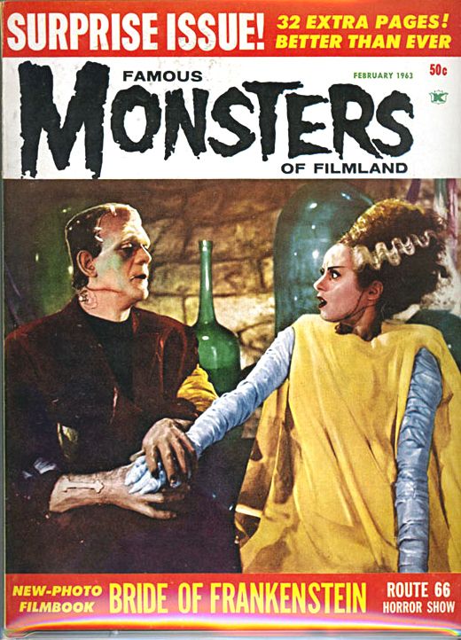 FAMOUS MONSTERS OF FILMLAND magazine side cover Issue 21 February 1963