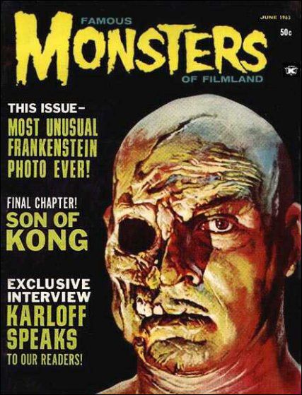 FAMOUS MONSTERS OF FILMLAND magazine side cover Issue 23 June 1963