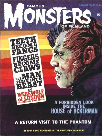 FAMOUS MONSTERS OF FILMLAND magazine side cover Issue 24 August 1963