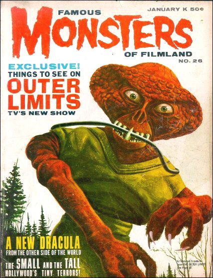 FAMOUS MONSTERS OF FILMLAND magazine side cover Issue 26 January 1964