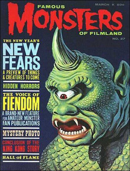 FAMOUS MONSTERS OF FILMLAND magazine side cover Issue 27 March 1964