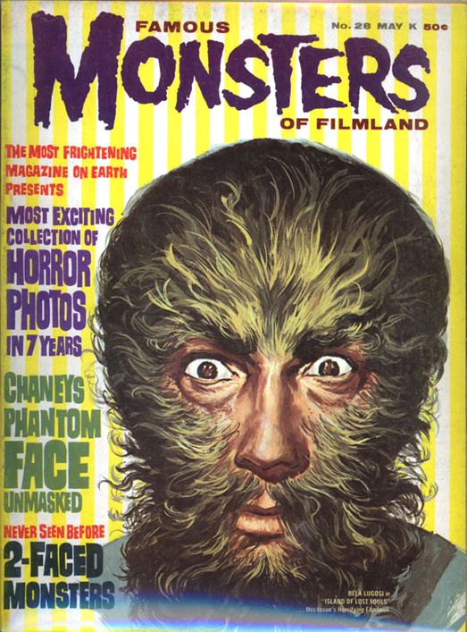 FAMOUS MONSTERS OF FILMLAND magazine side cover Issue 28 May 1964