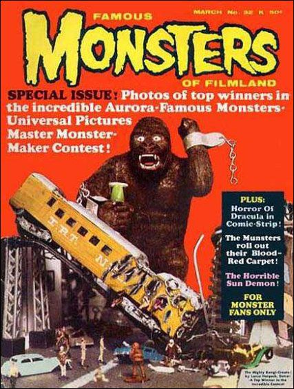 FAMOUS MONSTERS OF FILMLAND magazine side cover Issue 32 March 1965
