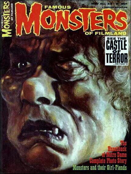 FAMOUS MONSTERS OF FILMLAND magazine side cover Issue 33 May 1965