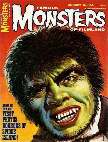 FAMOUS MONSTERS OF FILMLAND magazine side cover Issue 34 August 1965
