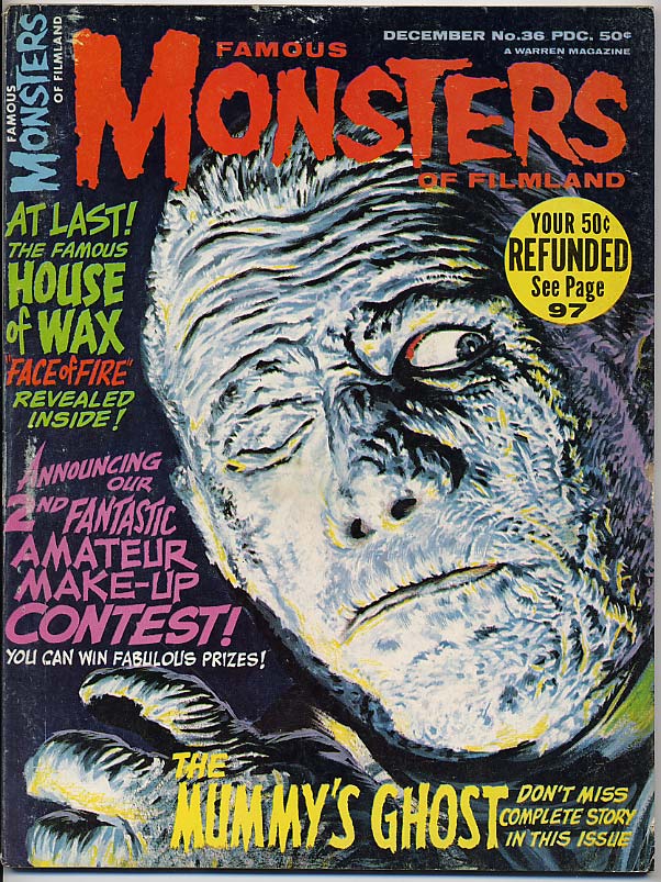 FAMOUS MONSTERS OF FILMLAND magazine side cover Issue 36 December 1965