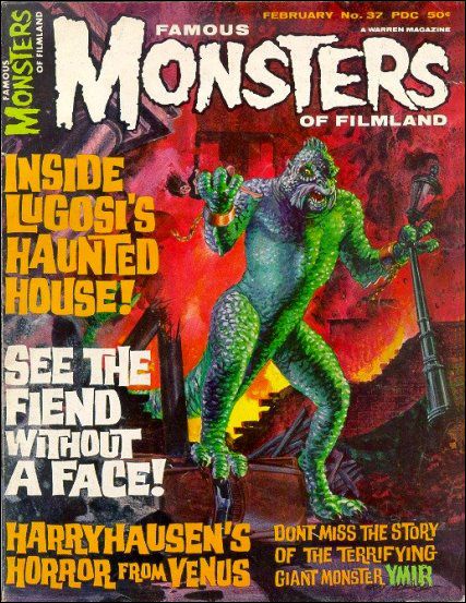 FAMOUS MONSTERS OF FILMLAND magazine side cover Issue 37 February 1966