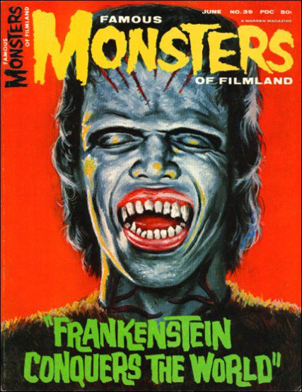 FAMOUS MONSTERS OF FILMLAND magazine side cover Issue 39 June 1966
