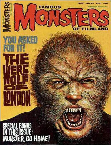 FAMOUS MONSTERS OF FILMLAND magazine side cover Issue 41 November 1966