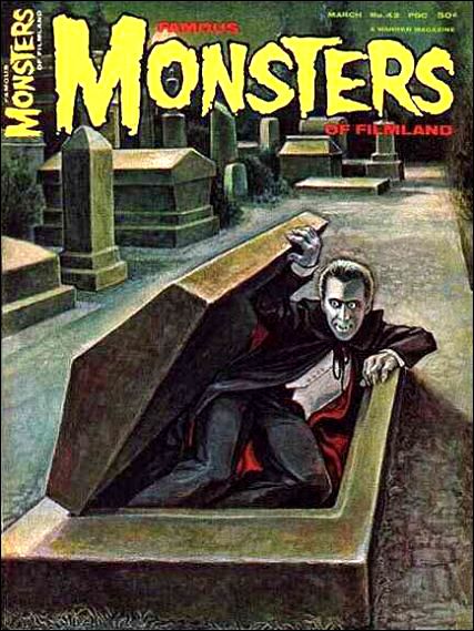 FAMOUS MONSTERS OF FILMLAND magazine side cover Issue 43  1967