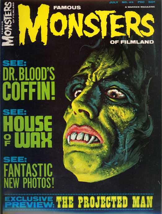 FAMOUS MONSTERS OF FILMLAND magazine side cover Issue 45  1967