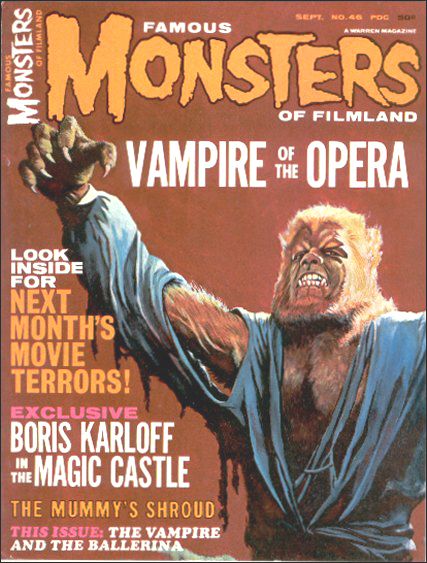 FAMOUS MONSTERS OF FILMLAND magazine side cover Issue 46  1967