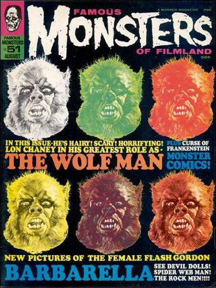 FAMOUS MONSTERS OF FILMLAND magazine side cover Issue 51 August 1968