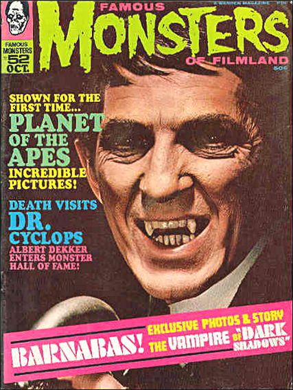 FAMOUS MONSTERS OF FILMLAND magazine side cover Issue 52 October 1968