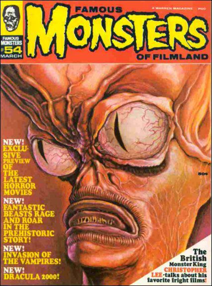 FAMOUS MONSTERS OF FILMLAND magazine side cover Issue 54 March 1969