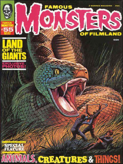 FAMOUS MONSTERS OF FILMLAND magazine side cover Issue 55 May 1969