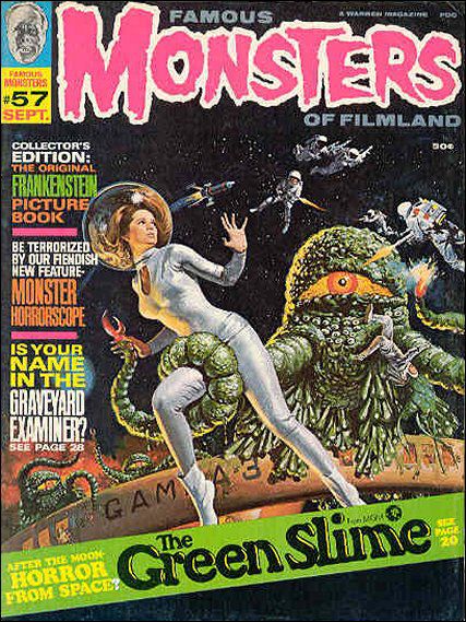 FAMOUS MONSTERS OF FILMLAND magazine side cover Issue 57 September 1969