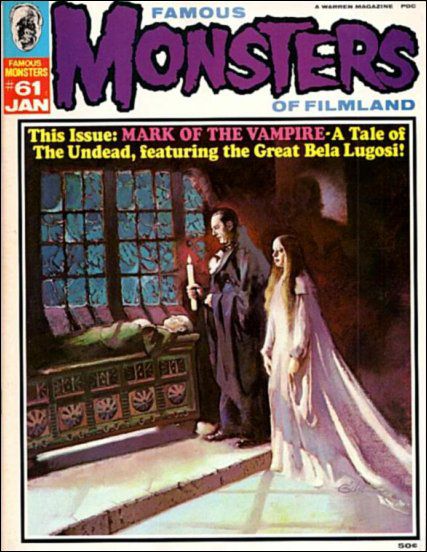 FAMOUS MONSTERS OF FILMLAND magazine side cover Issue 61 January 1970