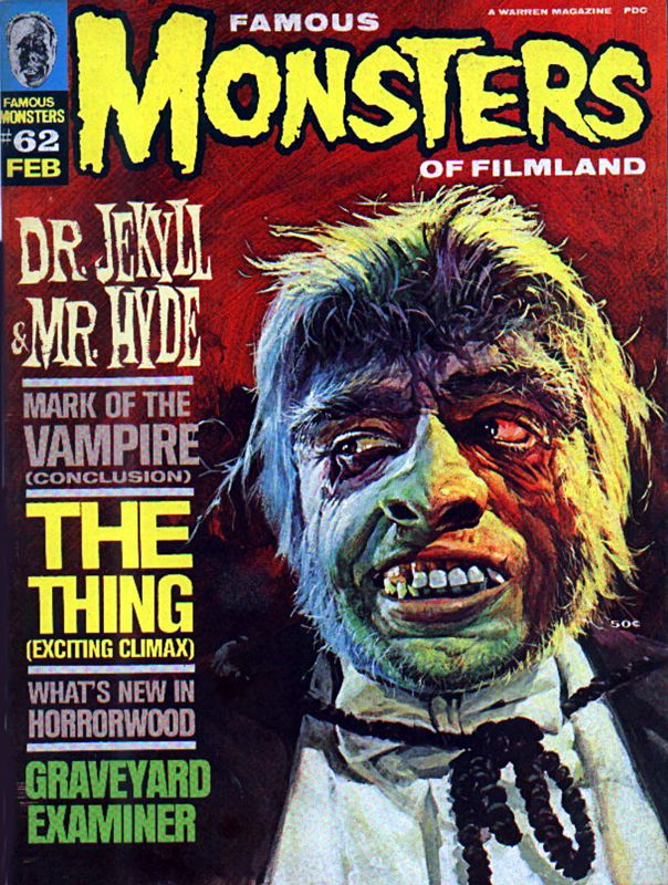 FAMOUS MONSTERS OF FILMLAND magazine side cover Issue 62 February 1970